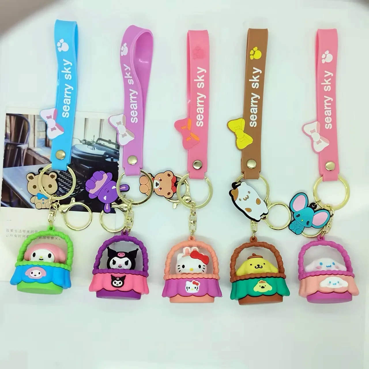 

Creative Cartoon Sanrio Series Doll Keychain Bag Car Keychain Accessories Gift Kawaii Cute Personalized Gifts Y2k Fashion Toys