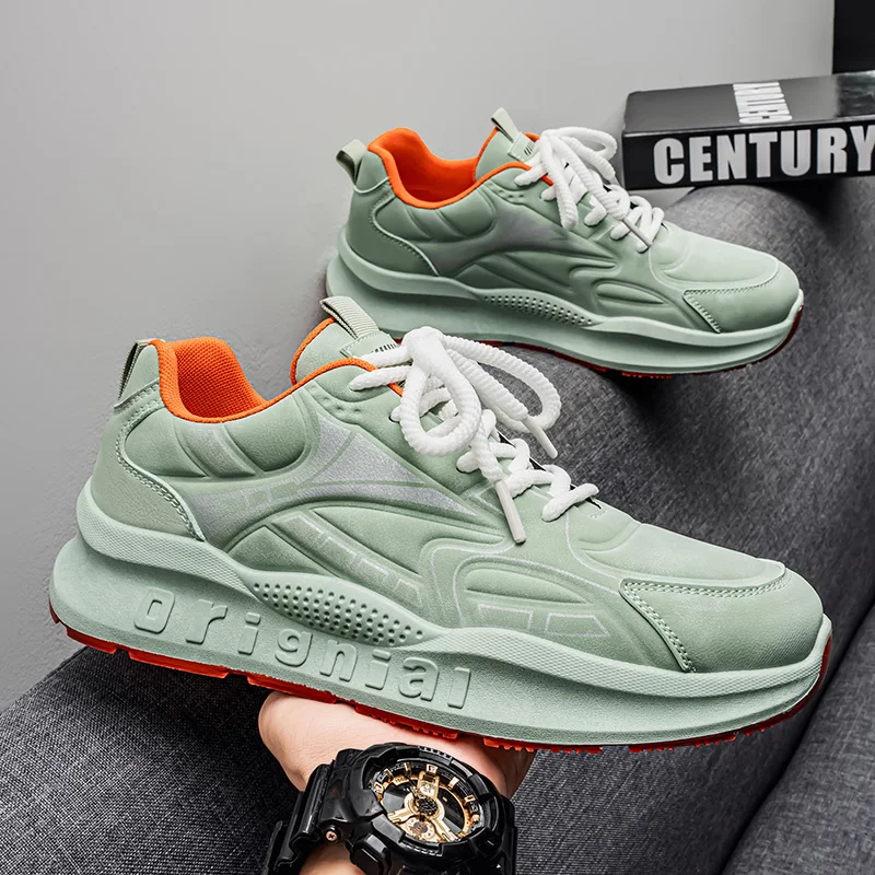 

Men's Breathable Mesh Casual Shoes White Blue Red Color Block Sneakers Lightweight Non-slip Lace Up Walking Shoes Male Daily Foo