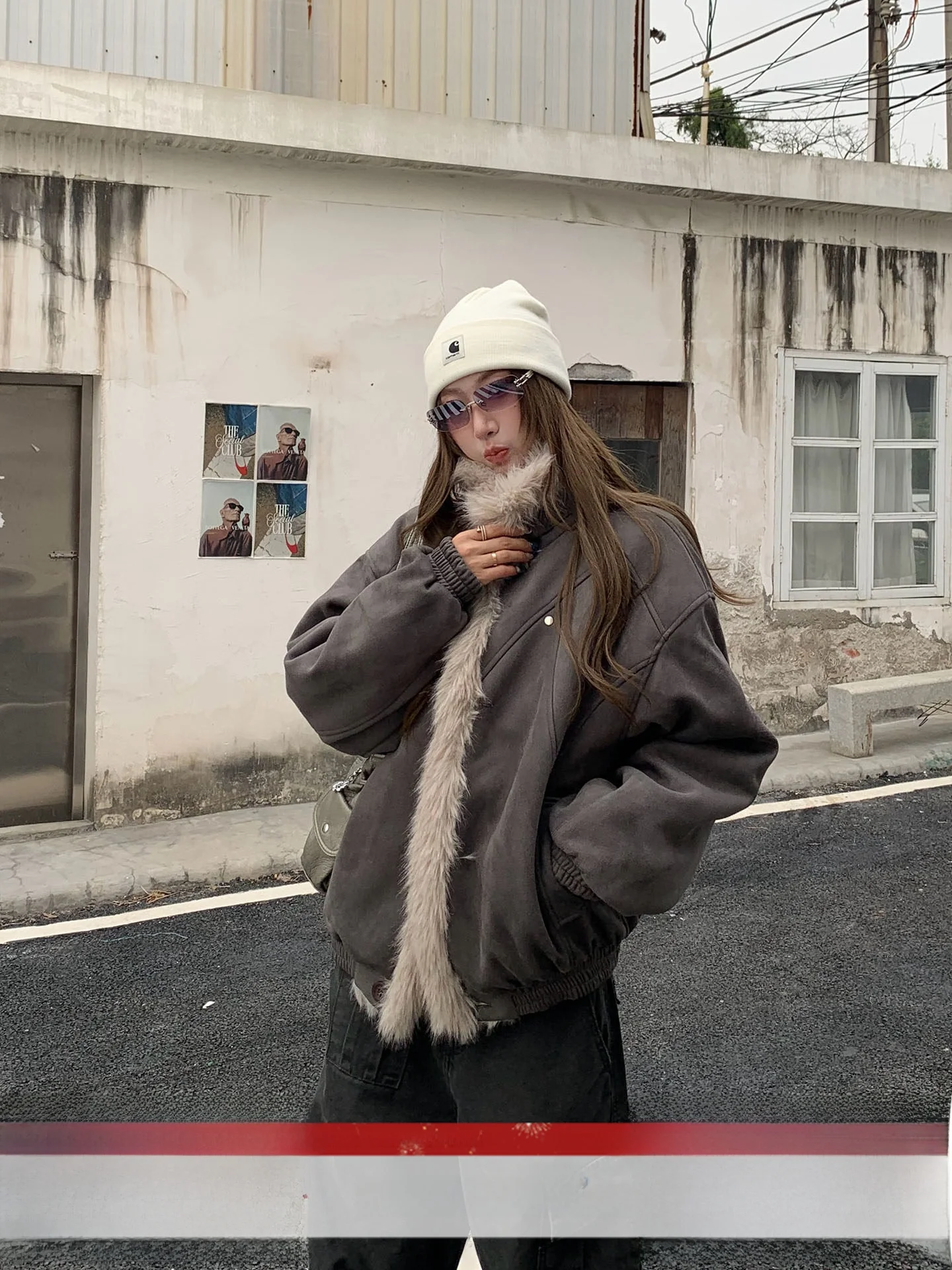 

Women's Suede Jaet Loose Casual Winter Warm Couple Sle Cotton Clothes Meal Again Starving Mountain Eagle Brand Commute Ko...