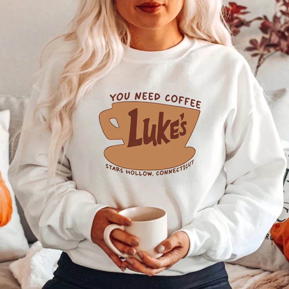 Kaus bintang berongga kaus kopi Lukes kemeja restoran Retro Luke kaus acara Tv Sweater bintang berongga Pullover kaus hadiah penggemar