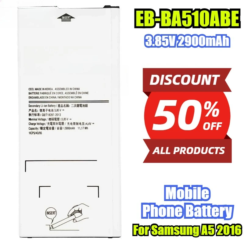 

3.85V 2900mAh EB-BA510ABE Mobile Phone Battery for Samsung A5 2016