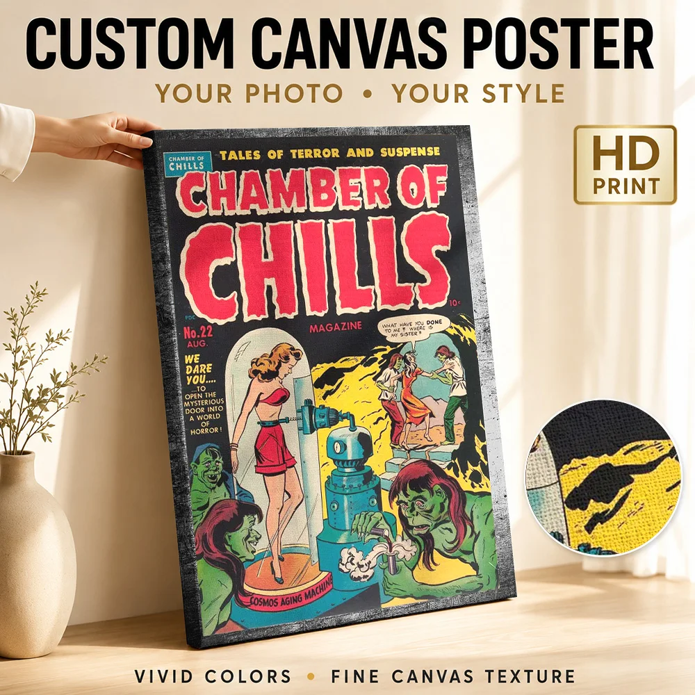 Chamber Of Chills 22 Comic Framed Canvas Print Poster Custom Photo Gaming Anime Wall Art for Bedroom Decor Gift for Collectors