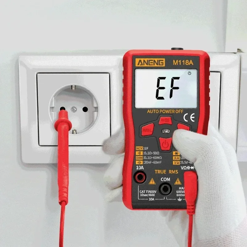 ANENGM118A Digital Mini MultimeteAuto Mmultimetro DC/AC Voltage Tester  Tranistor Meter NCV Data Hold Flashlight