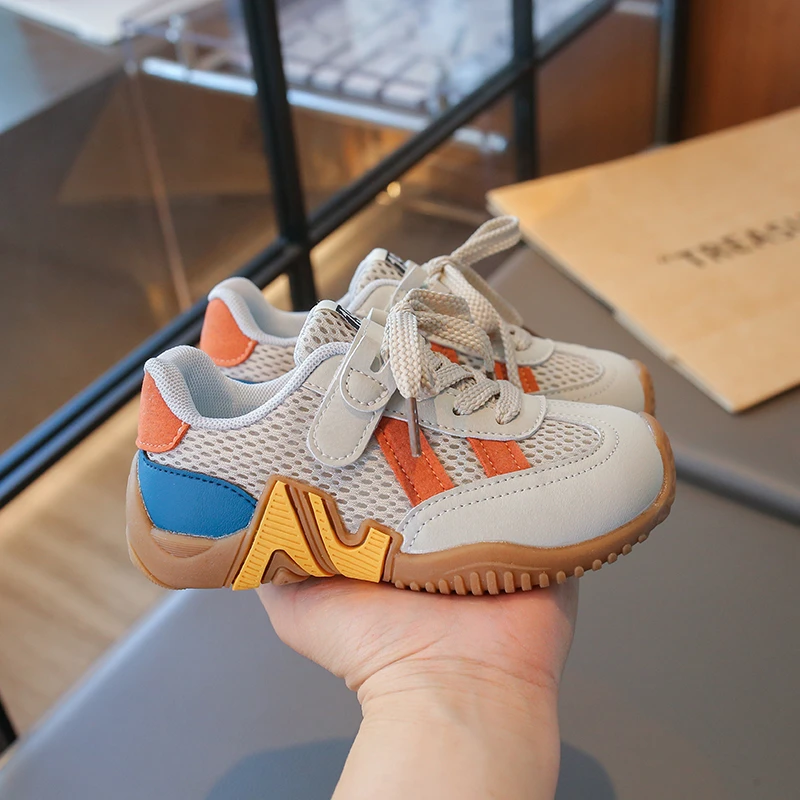 Kids Retro Athletic Sneakers Toddler Little Boys Girls Mesh Hook‑Loop Soft Non‑Slip Sole Walking Outdoor Fashion Footwear