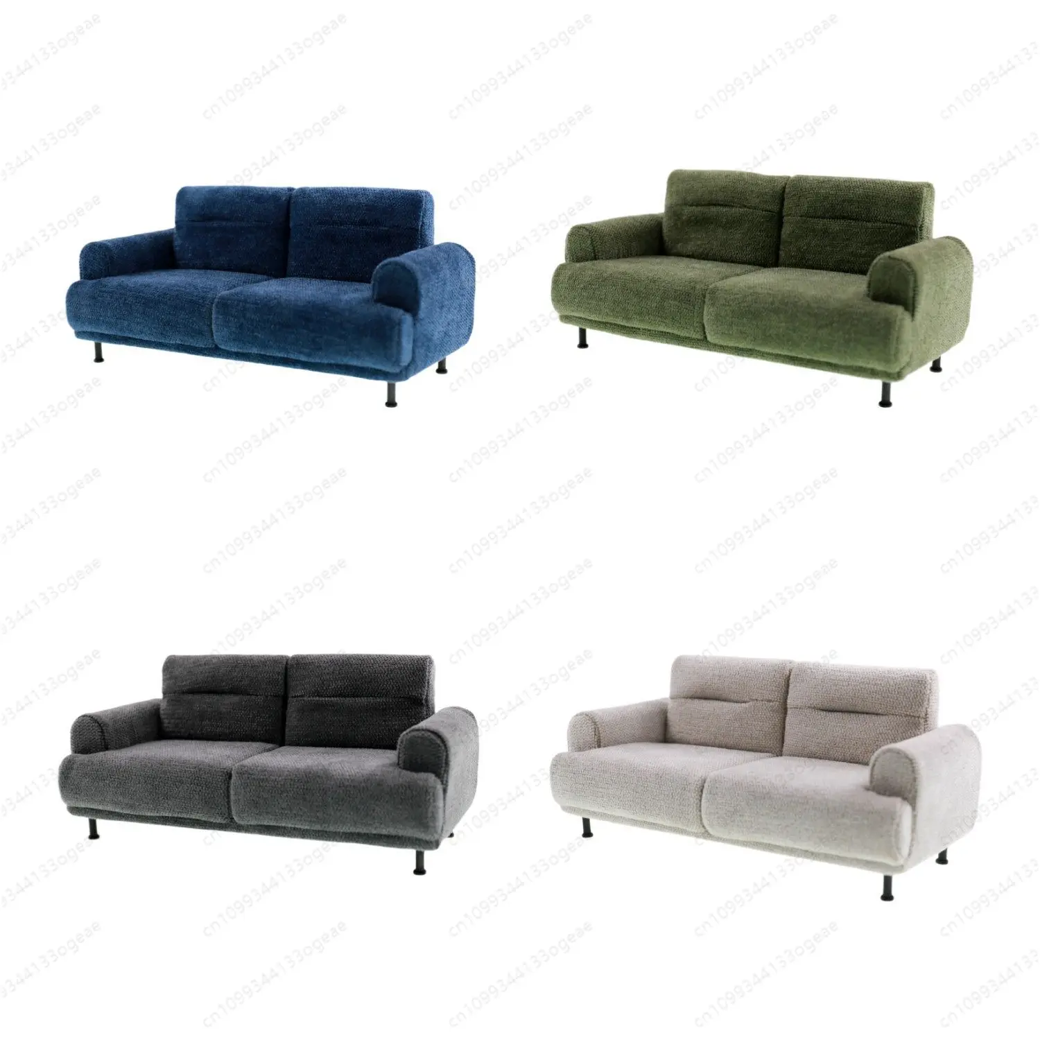 1:10 double sofa, miniature model, fabric solid wood mini furniture