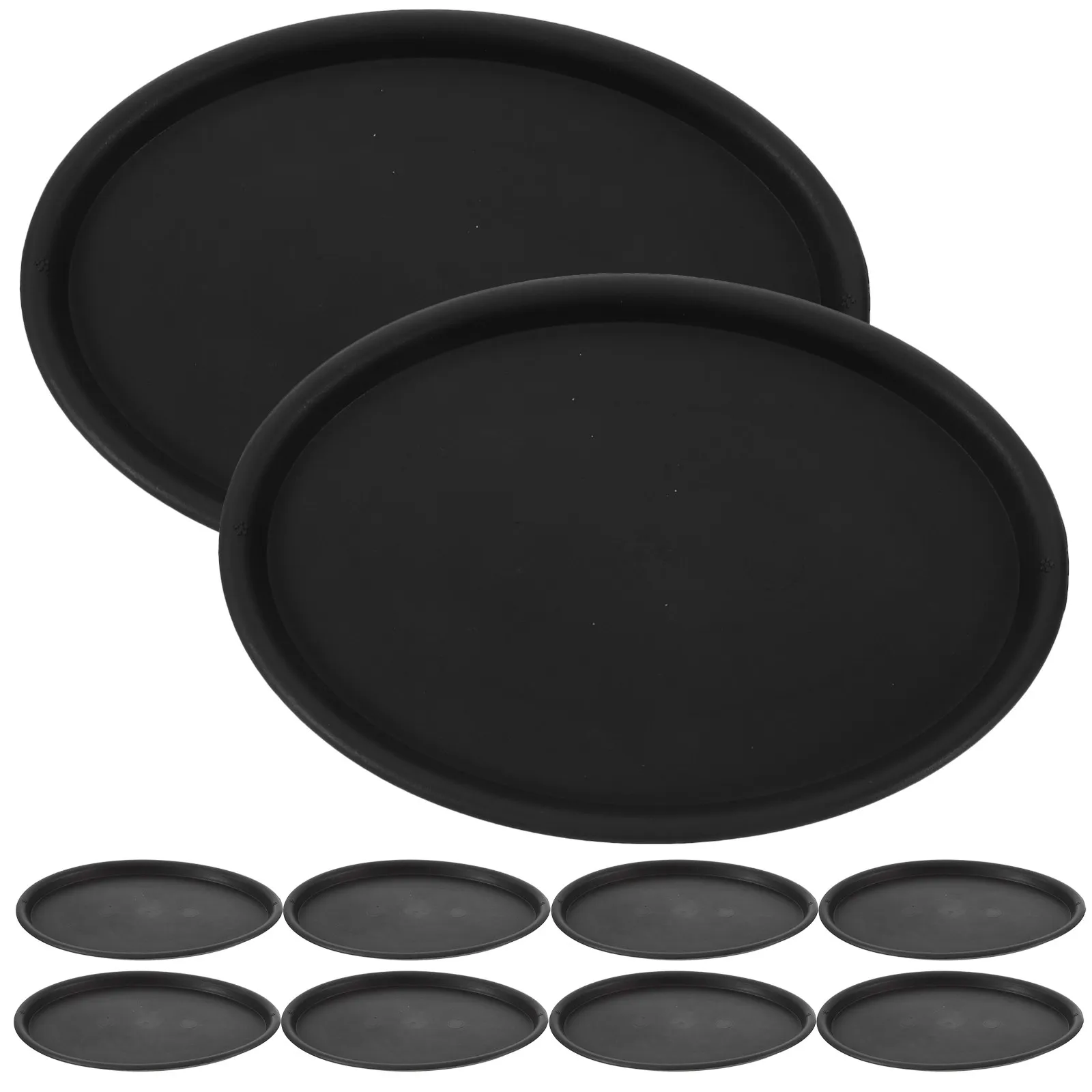 10Pcs Oval Plastic Planter Saucer Multi-Functional Water Catching Tray for Indoor Plants Flower Pot Saucer Decorative Plant Tray