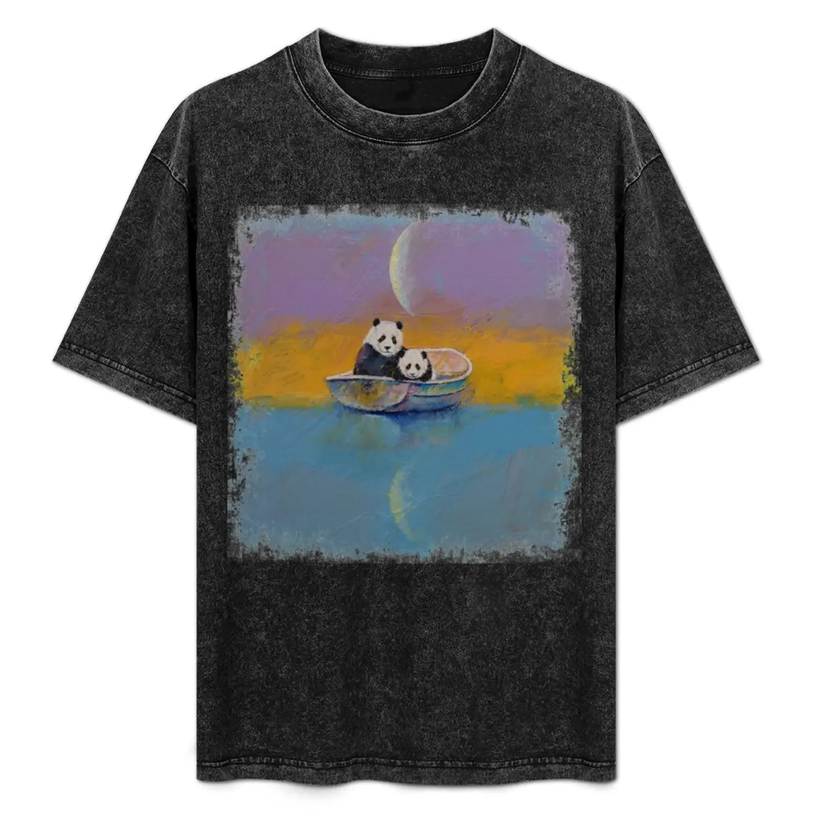 

Panda Lake T-Shirt t shirts for man slim fit cotton t shirt man man t shirt summer anime shirts oversize T-Shirt