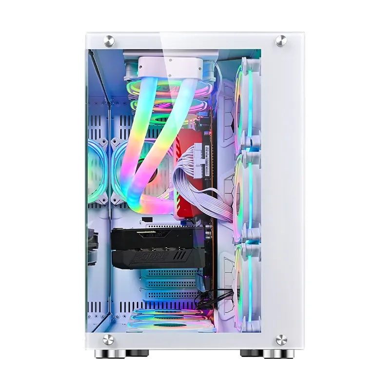 Herder Zwart/Wit Mid Tower Kast Gaming PC-behuizing met koeler ATX Computerbehuizing - op voorraad!