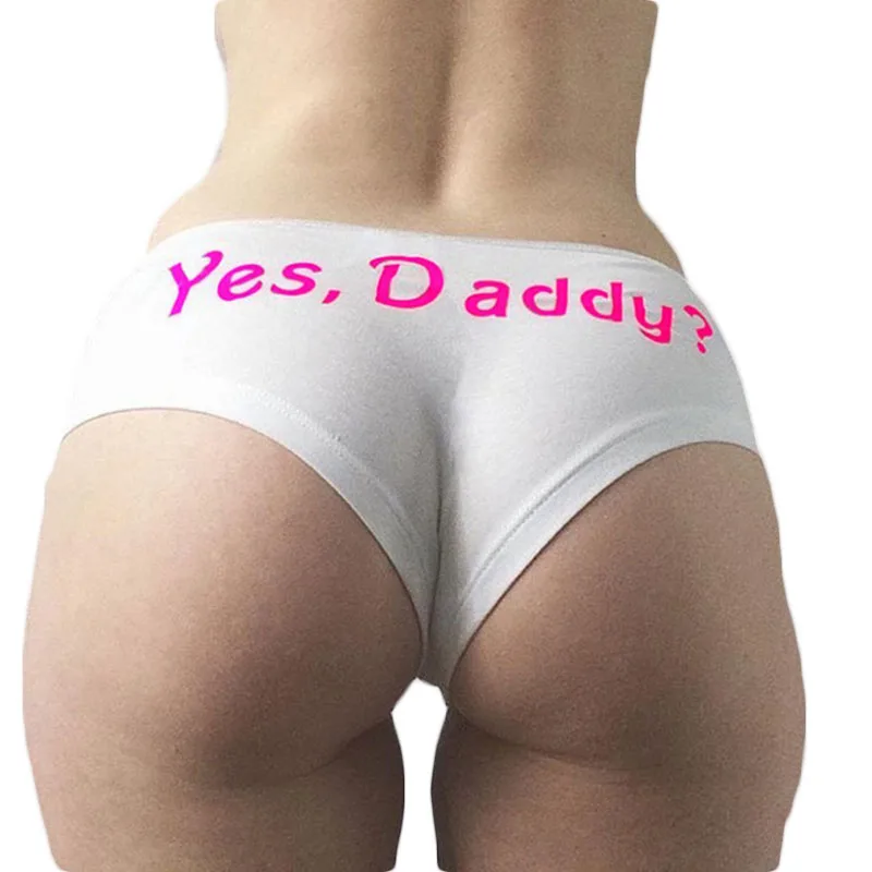 

Women Funny Lingerie G-string Briefs Underwear Panties T string Thongs Knickers Yes Daddy Letter Printed Underwear Ladies briefs