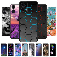 For Motorola Moto G24 Power Case Cool Painted Silicone TPU Soft Cover for Moto G24 G 24 Cases Black Protective Phone Shells