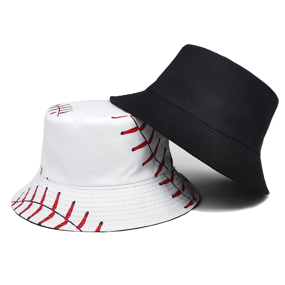 2024 New Baseball Print Hat Men’s Fashion Sun-proof Bucket Hat Spring/Summer Unisex Fisherman Hat Women’s Reversible Basin Cap