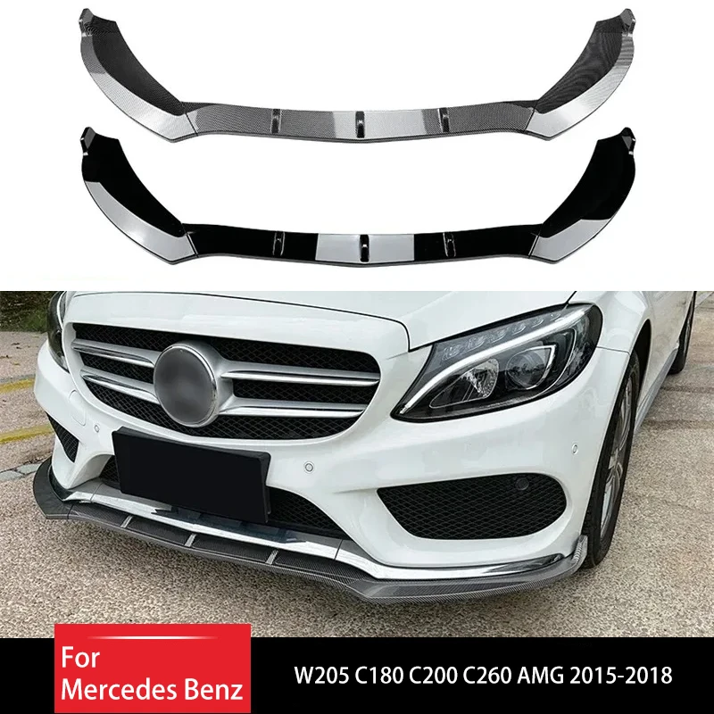 

Передний бампер для Mercedes Benz W205 C180 C200 C260 AMG 2015-2018, боковой спойлер, сплиттер, крышка, комплект защиты