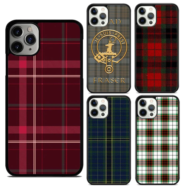 Мягкий чехол для телефона Fraser clan tartan для iPhone 16 15 SE2020 14 Max 6 7 8 Plus 11 12 13 Pro Max Mini Phone Cover coque Fundas