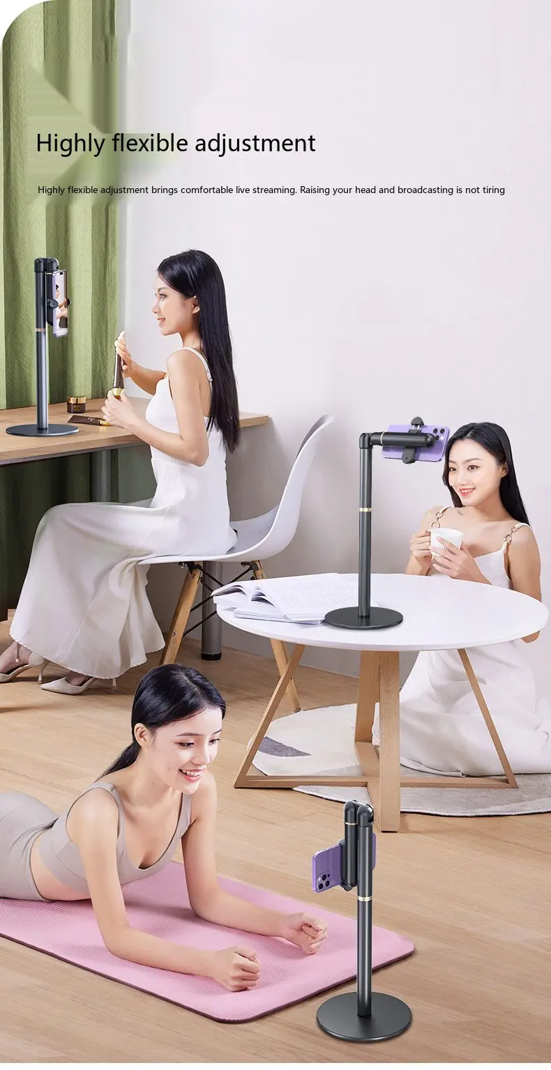 Legierungs-Handyhalter für den Schreibtisch, 360° verstellbar ° Rotierender Anti-Shake-Halter für Live-Streaming und Gaming – Detail 5