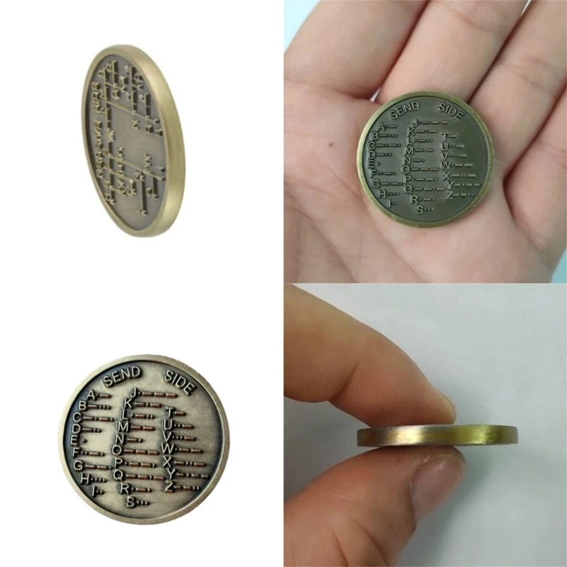 

Morse Code Commemorative Coins Morse Code Training Coin for Novice Radio Enthusiasts & Fan Training Coin 896C