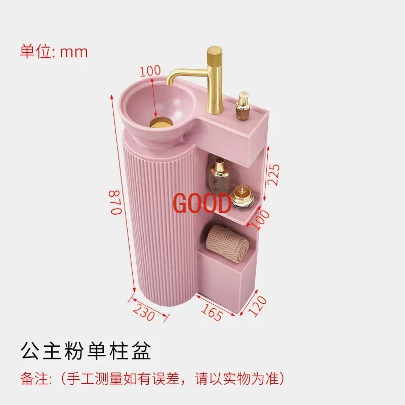 Умывальная раковина в скандинавском стиле для небольшой квартиры, умывальная раковина для пола, индивидуальная раковина маленького размера