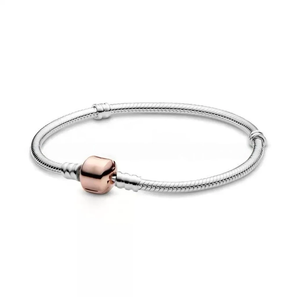 Herzförmige Schlangenkette S925 Reines Silber Klassisches Armband Geeignet für DIY-Charm Damenschmuck Valentinstagsgeschenke – Detail 6