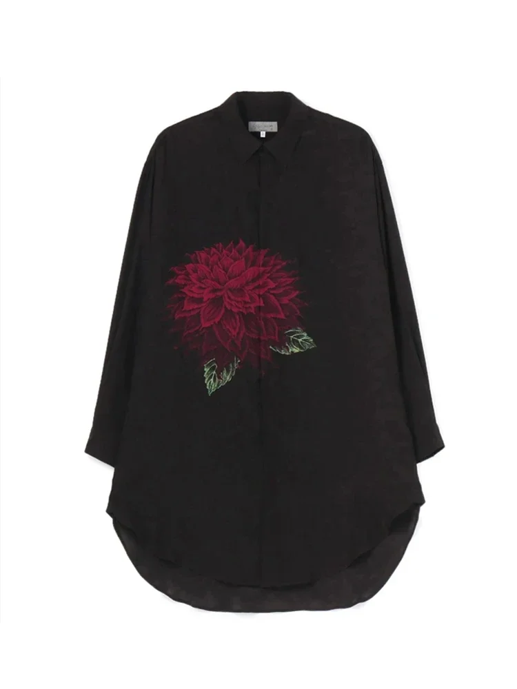 

FANTASTION flower print shirts UNSIEX Oversized long sleeve men's shirts Hawaiian shirt korean dongdaemun new in tops