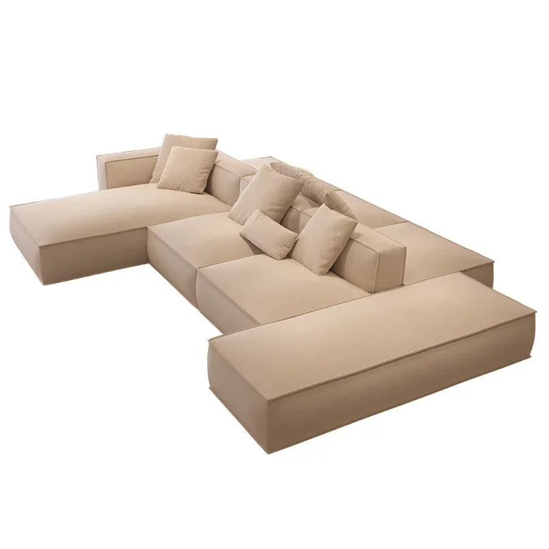 

Back-to-back sofa, high-end magic map matte cloth, Roman island double-sided cream style