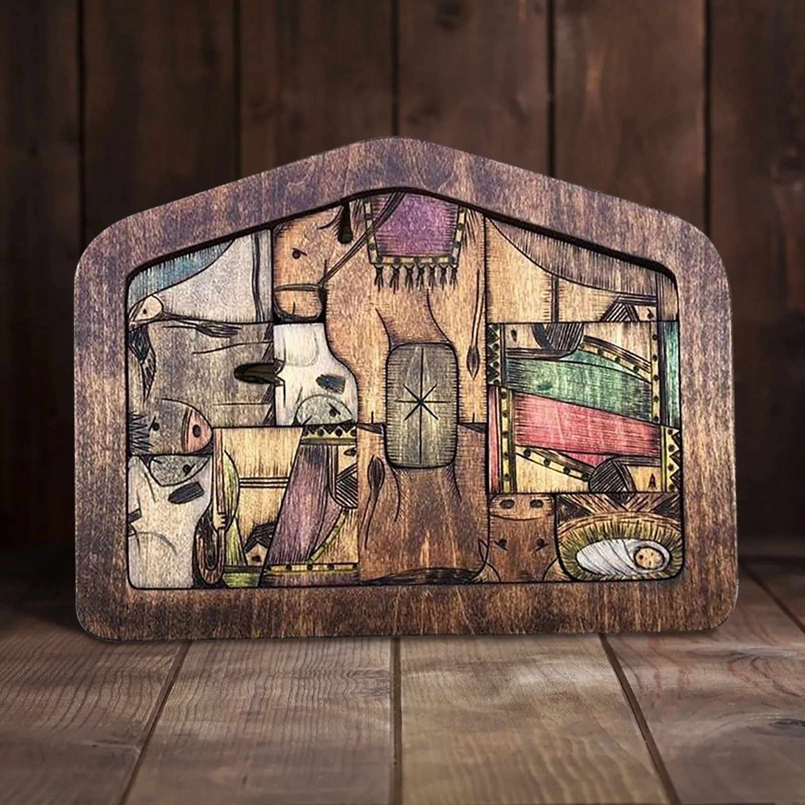 Retro Creative Wooden Jesus Puzzles Nativity Set Nativity Puzzle Puzzle Game Kids Desk Figurine Easter Ornaments