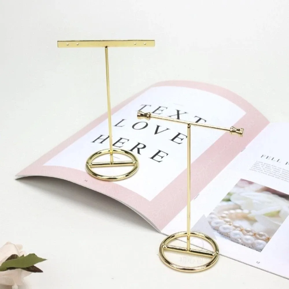 T-Shaped Jewelry Display Stand Premium Feel Professional Metal Earring Display Rack Luxury Durable Earring Holder Display Prop