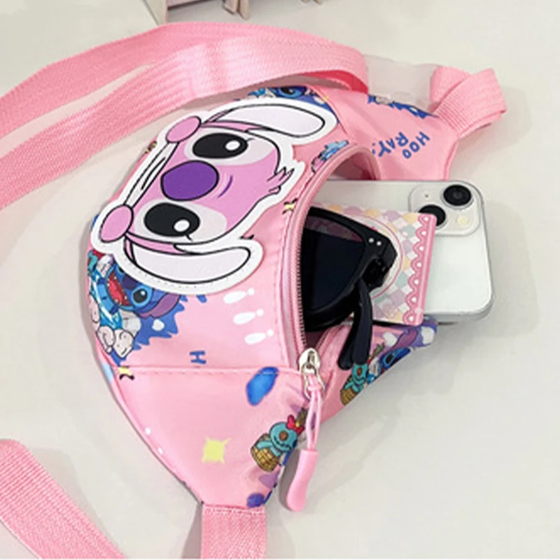 디즈니 스티치 크로스바디 백 애니메이션 귀여운 스티치 & 엔젤 체스트 백 슬링 웨이스트 백 만화 귀여운 동전 지갑 크리스마스 선물용