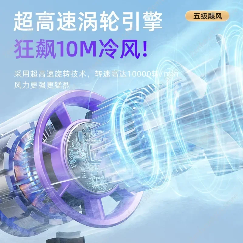 for Semiconductor Cooling Ice Compress High Speed Handheld Fan Portable USB Digital Display Folding Outdoor Small Fan