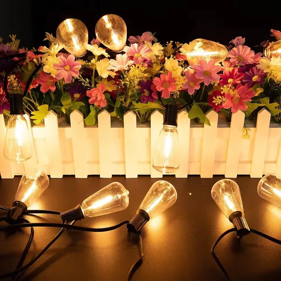 Kup 1, otrzymaj 10 gratis! Świąteczne lampki solarne sznurkowe, 30 LED, automatyczne włączanie od zmierzchu do świtu, nietłukące się, wodoodporne, zewnętrzne lampki dekoracyjne.