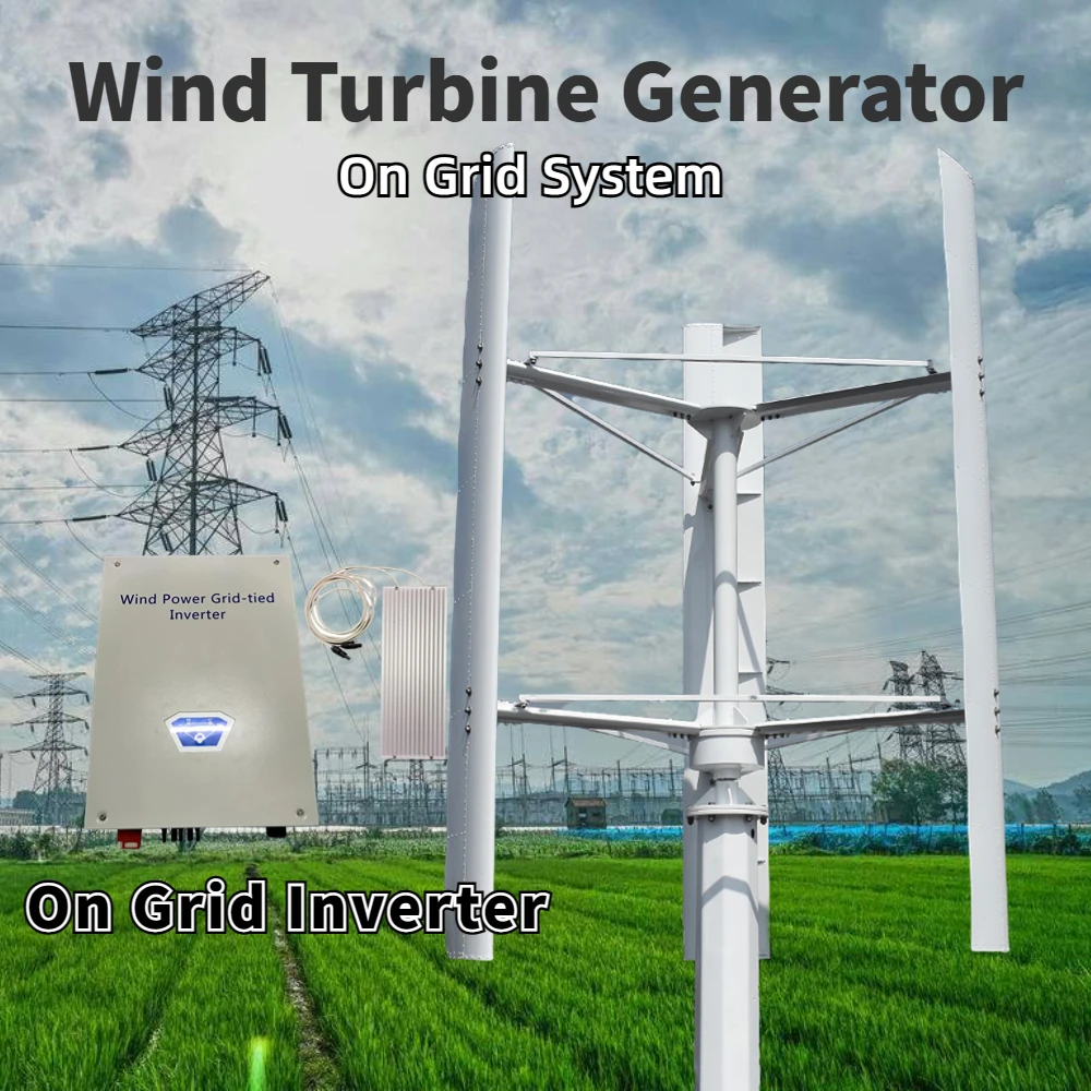 20000W 220v 110v 230v Vertical Axis Wind Turbine Generator On Grid System Inverter No Noise 20KW Low RPM Windmill New Energy