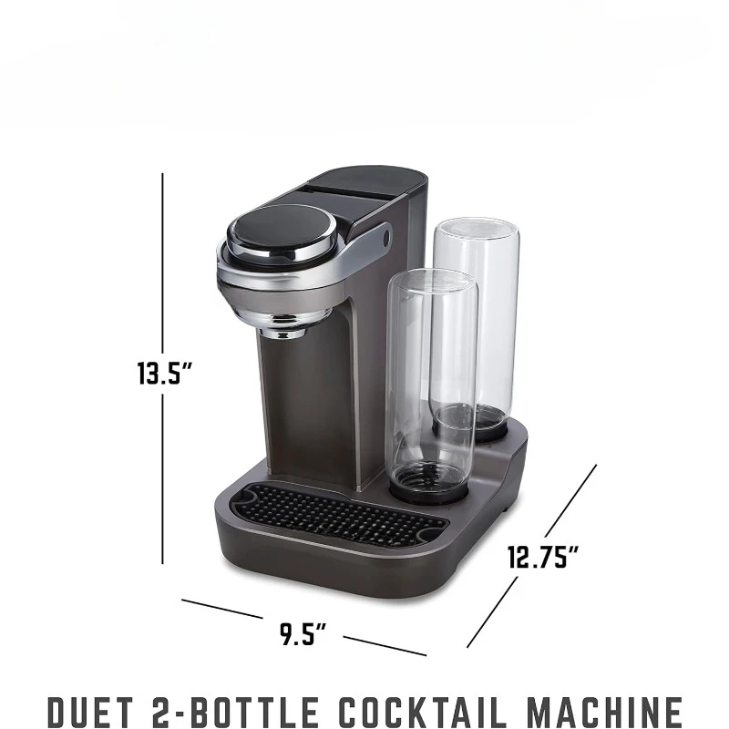 Duet Cocktail Machine, 2 Glass Spirit Bottles