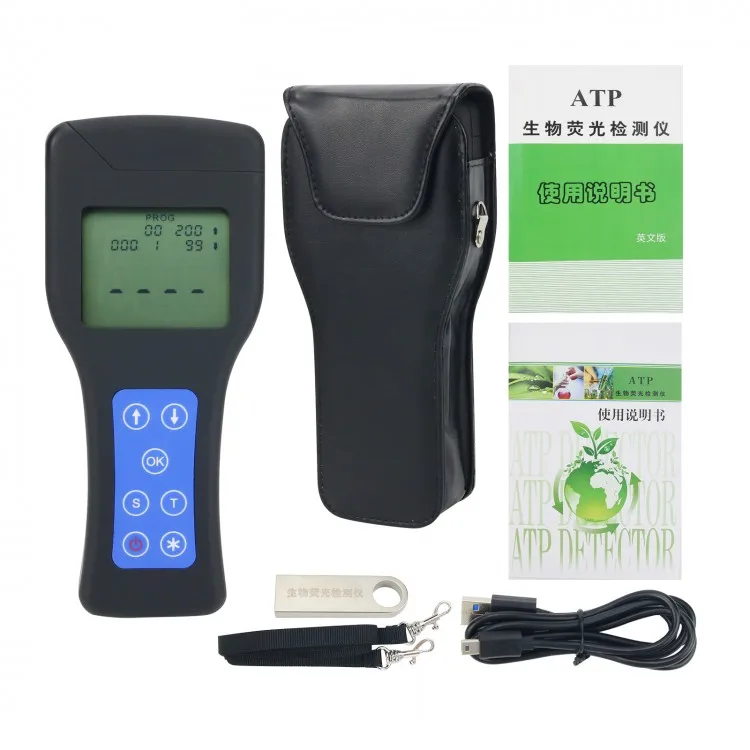 

Hand Held ATP Fluorescence Detector Sur face Microbial Cleanliness Tester Food Residue ATP Detection