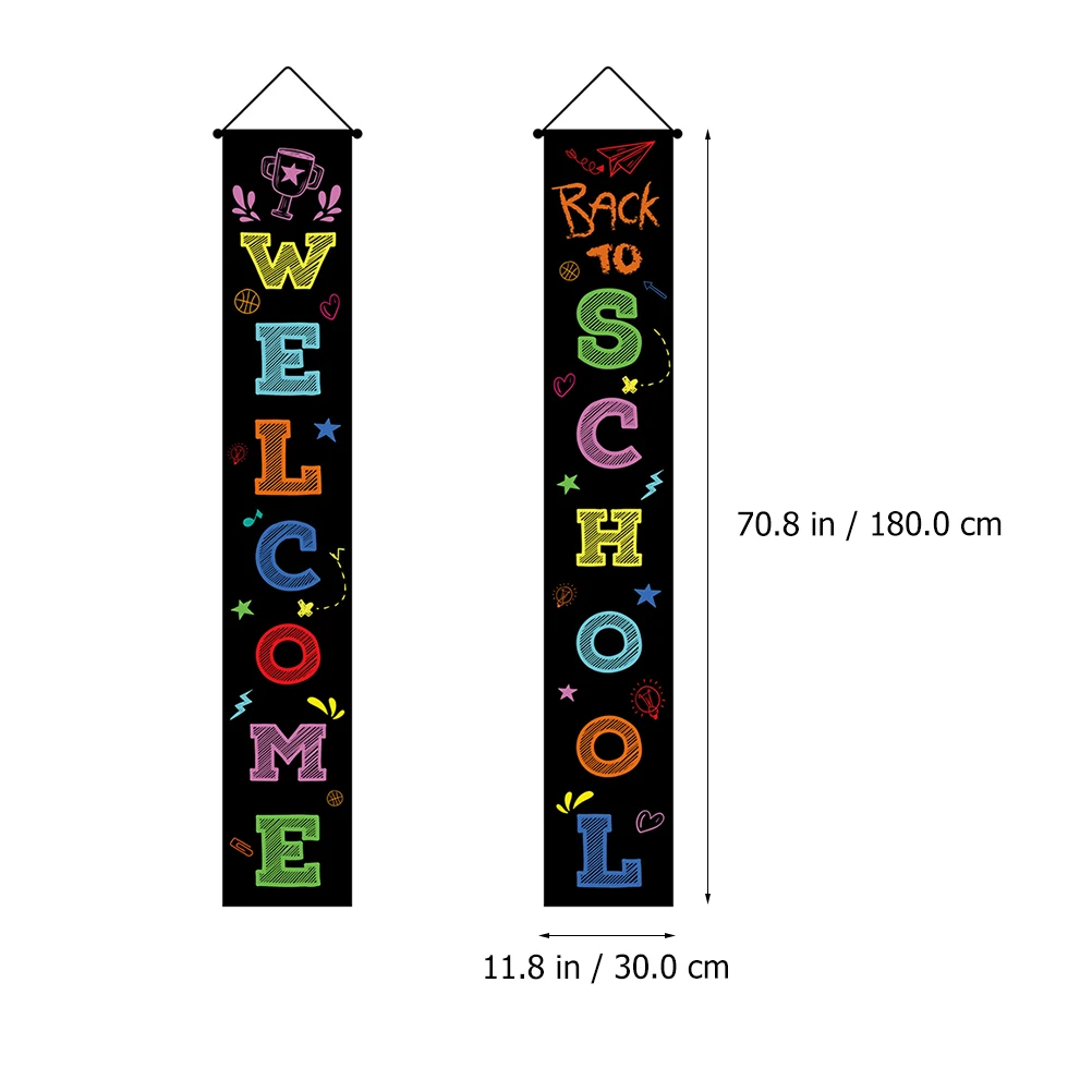 

Back to School Decorations Polyester Couplets Banner Pre Strung Reusable Classroom Party Door Curtain Welcome Signs Teaching