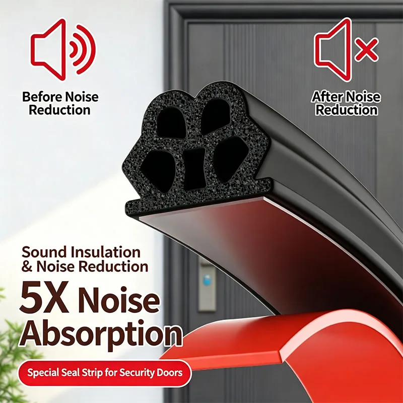 6.5M/2M Self-adhesive Plastic Steel Window Seal Strip Flexible Bilateral Weatherstrip Windproof Dustproof Household Seal Strip