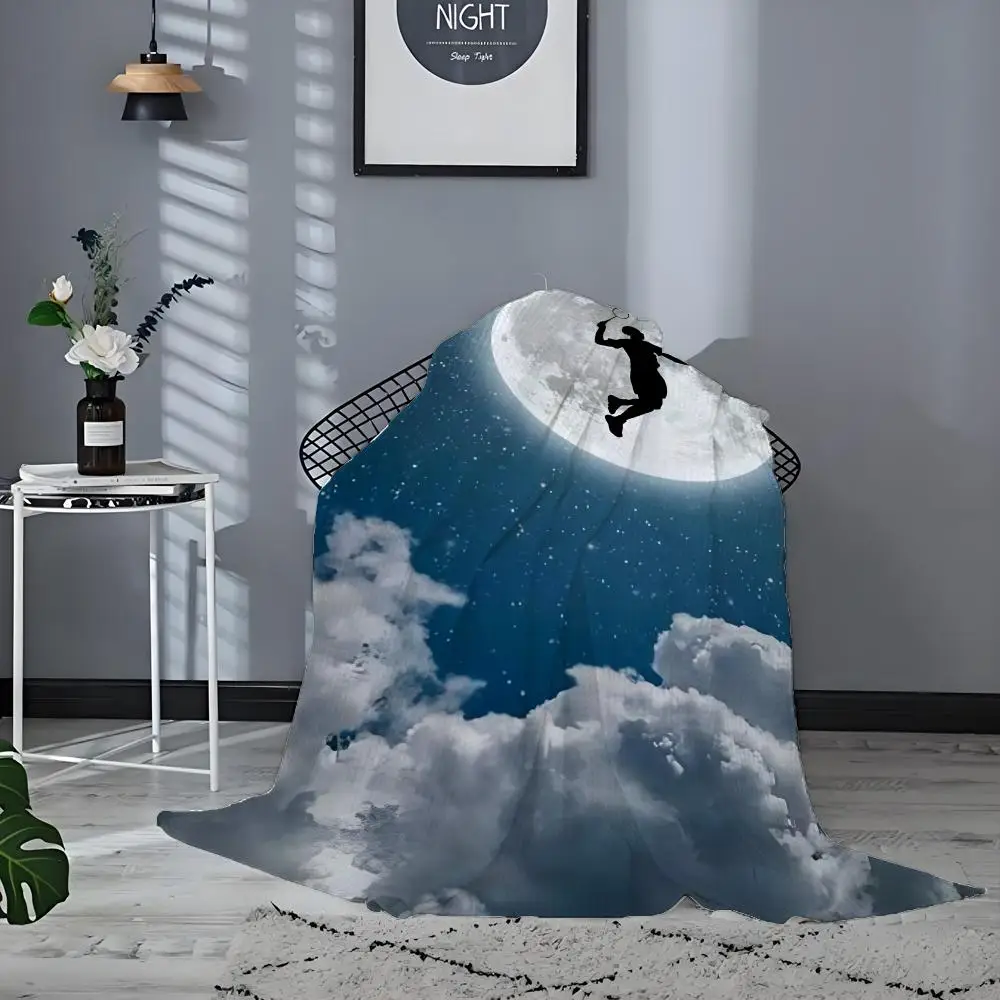 

Sports Badminton Throw Blanket Aesthetic Art Flannel Blanket Portable Home Travel Camping Sofa Picnic Thickening Flannel Blanke