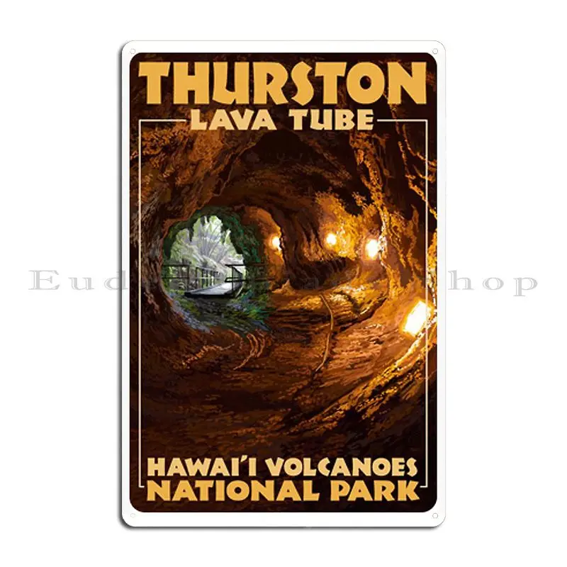 Thurston Lava Tube Hawai%Ca%Bbi Volcanoes National Park Travel Decal Melikeytees Metal Sign Living Room Print Tin Sign Poster