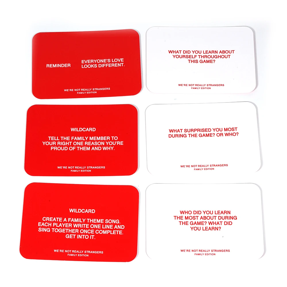 150 Conversation Cards We\'Re Not Really Strangers Family Edition Card Game Fun Family Party Card Game For Game Night