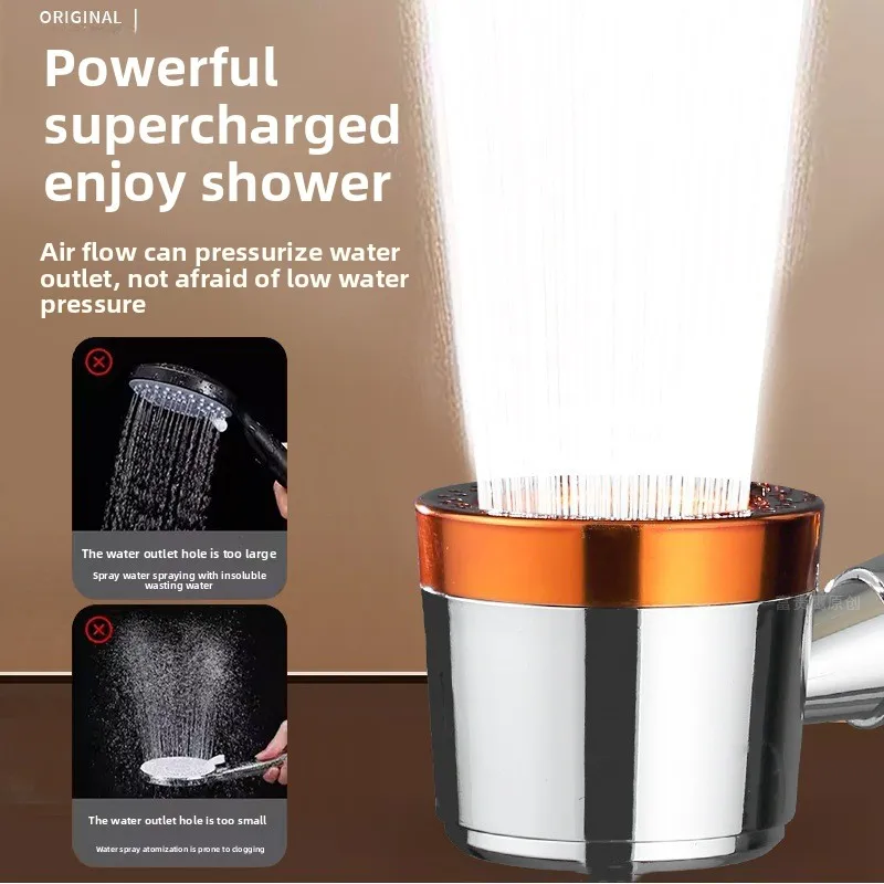 New High Pressure Water Saving Filter Shower Head 5 Modes Handheld Shower Head One Button Stop Bathroom Accessories Set
