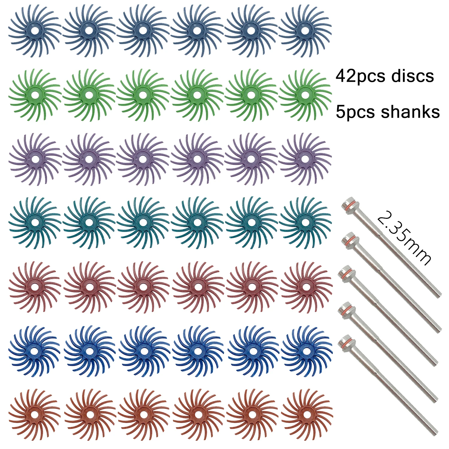 70 teile/paket Dental Composite Spirale Finishing Polieren Disc Rad und 5 stücke Dental Labor Polieren Schaft Dorn 2,35mm