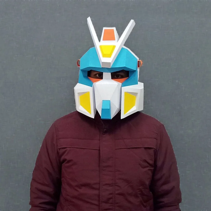 غطاء رأس قناع يمكن ارتداؤه للبالغين من Gunda مصنوع يدويًا من الورق نموذج فني لحفلات الرقص والحدث