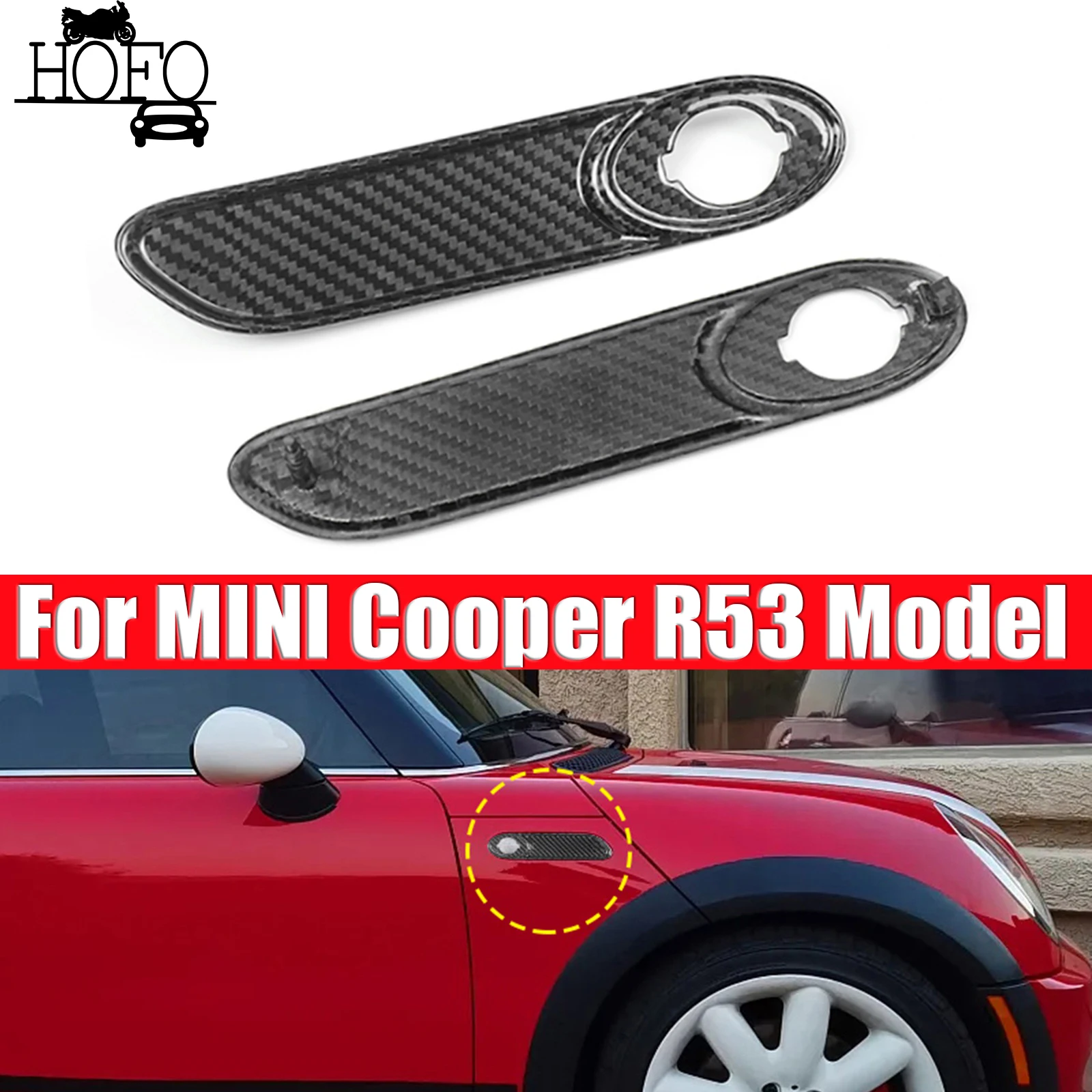 

2PCS Fender side marker light Cover For MINI Cooper R53 Model