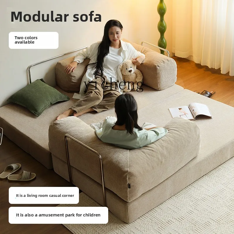 أريكة سرير HXL قابلة للطي للجلوس والاستلقاء، سرير مزدوج الأغراض طوال الليل، أريكة قماشية وحدات متعددة الوظائف #4