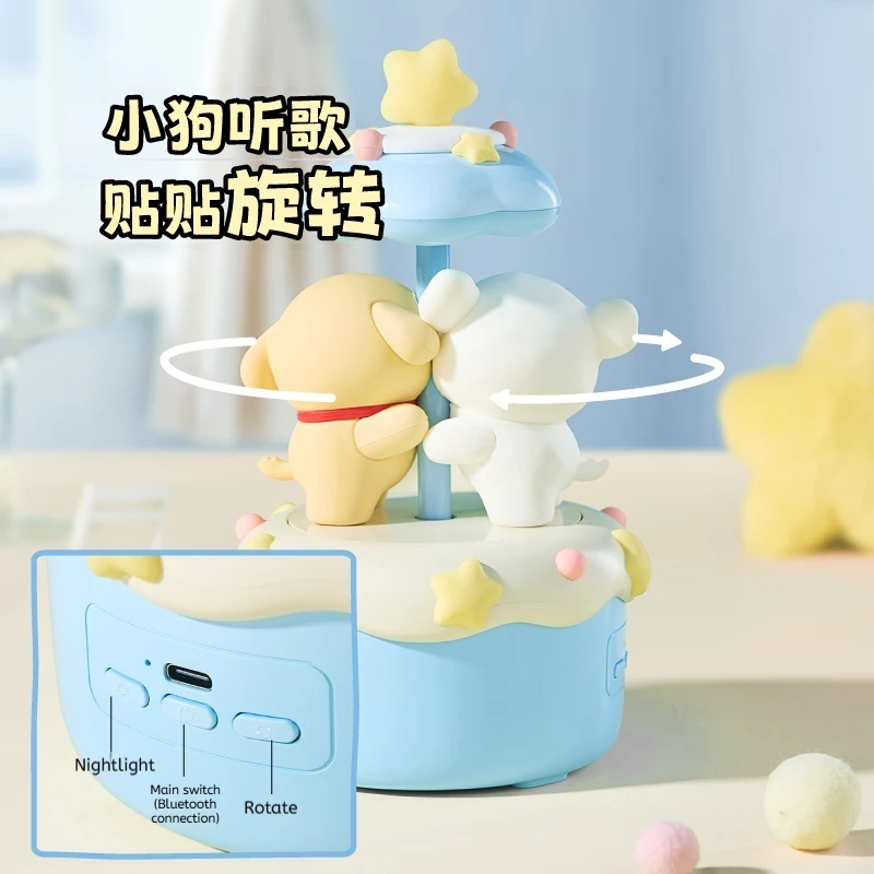 Line Puppy Bluetooth 5.3 Drehlautsprecher mit extrem klarem Klang, niedliche musikalische Geschenkbox für Paare, Geburtstagsgeschenk für Jungen und Mädchen