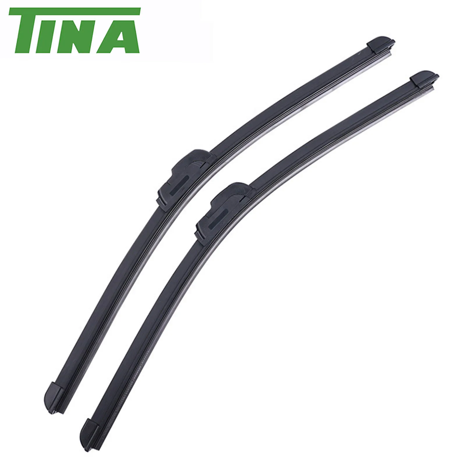2PC Universal Front Windshield Rubber Frameless Wiper Blade 12"-28" J/U Hook Replacement Quiet Soft Wiper Blade Auto Accessories