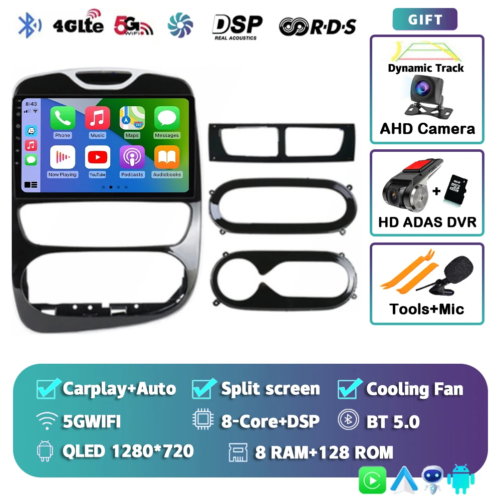 Android 15 Voor Renault Clio 4 BH98 KH98 2016-2019 2K QLED Android Autoradio Multimedia Video Player GPS AI Voice CarPlay Stereo