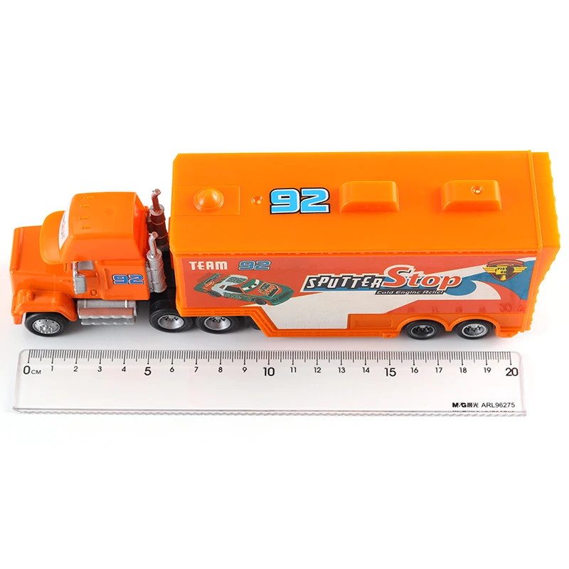 Cars Disney Pixar Cars No.92 Mack Racer\'s Truck Sputter Stop Diecast Toy Car Loose 1:55 Brand New In Stock Disney Cars3