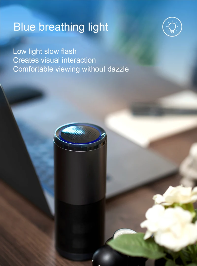 UVC Air Purifier H13 HEPA Filter Dual Cleaning Usb Output Car Air Cleaning Smoke Elimination Sterilization Smell Remove Alloy
