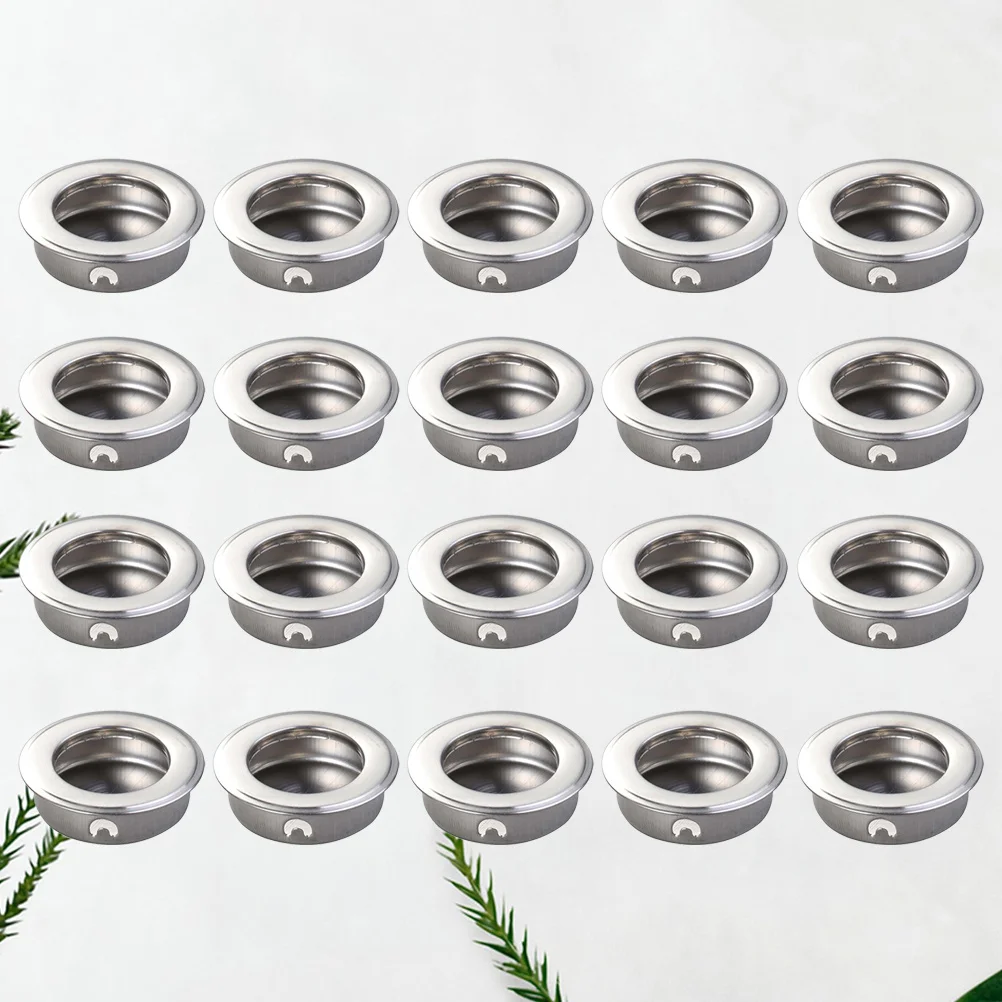 20 قطعة الفولاذ المقاوم للصدأ فلوش مقابض سحب 35 مللي متر القطر راحة مستديرة انزلاق الباب خزانة درج مقبض الباب المقاوم للصدأ