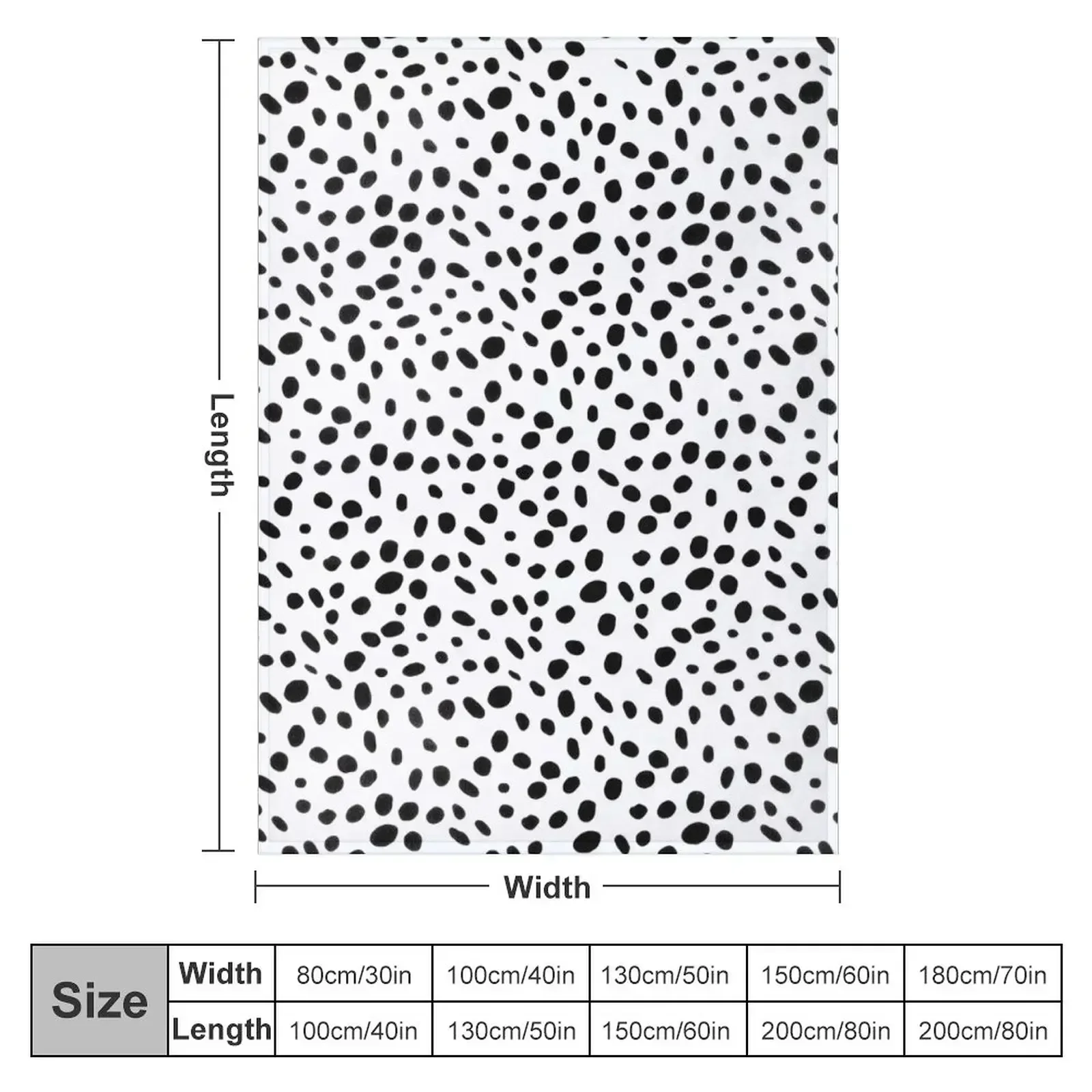 Dalmatian Dog Black Spotted Design Throw Blanket couch cozy soft plush fuzzy picnic outdoor blanket