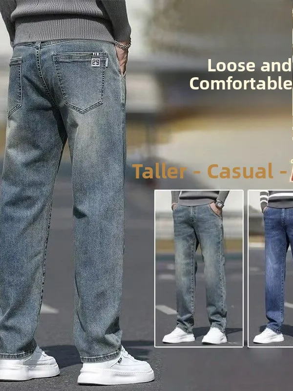 

Men's Retro Trendy Elastic Denim Jeans Casual Straight Leg Slim Fit Long Pants Spring Autumn New Sle Versatile Comfortable