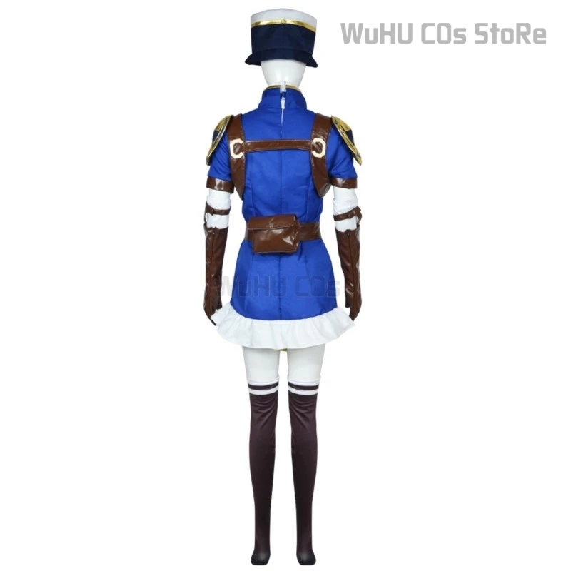 Arcane: LOL Caitlyn der Sheriff von Piltover Cosplay Fantasy Perücke Rollenspiel Kostüm Damen Outfits Hut Halloween Karneval Anzug